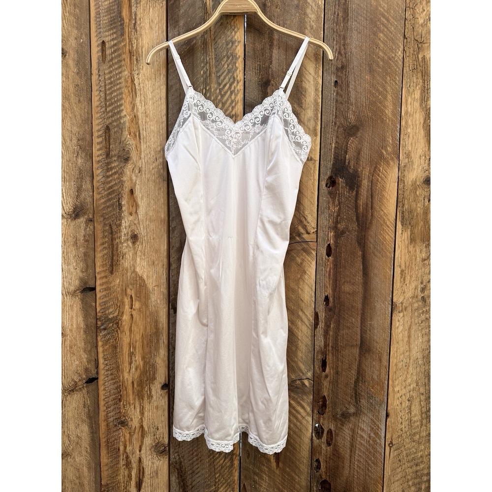 Vintage Ashley‎ Taylor Ivory Lace Slip Dress Lingerie Sz 36 Romantic Elegance